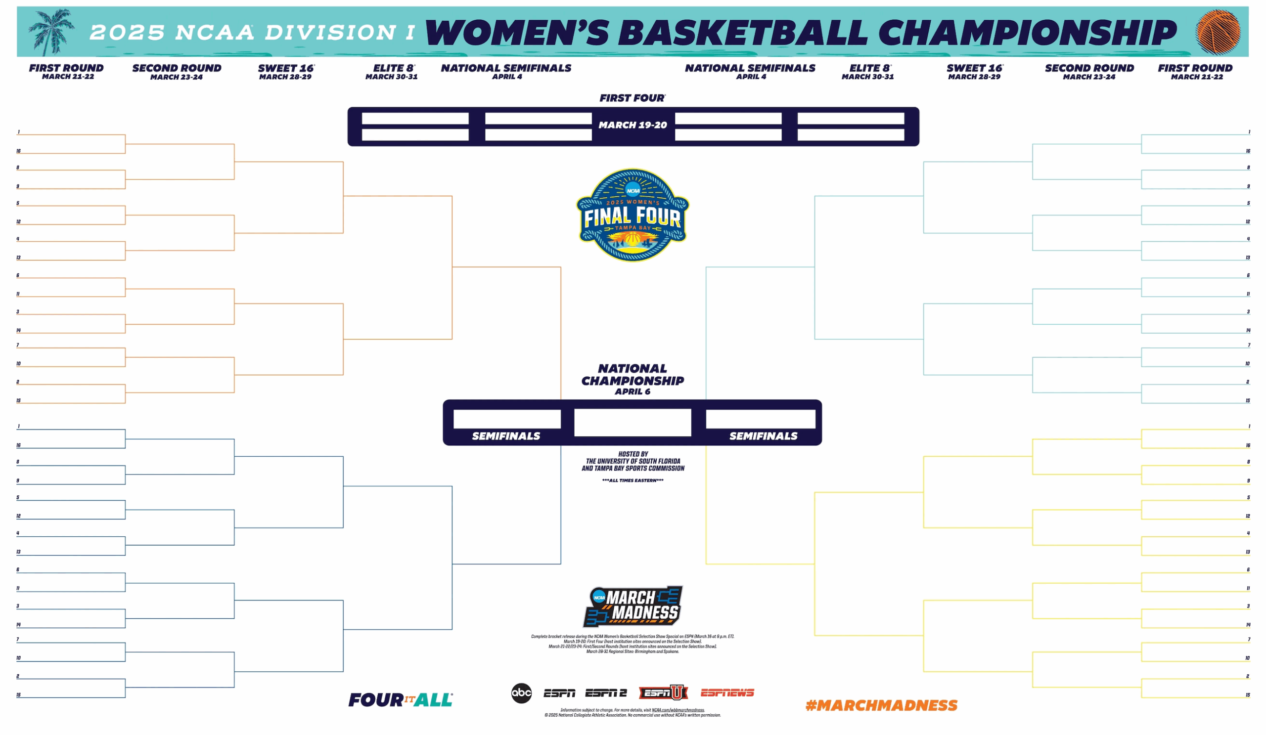 March Madness 2025 NCAA Tournament Printable Blank Brackets Lexington Herald Leader