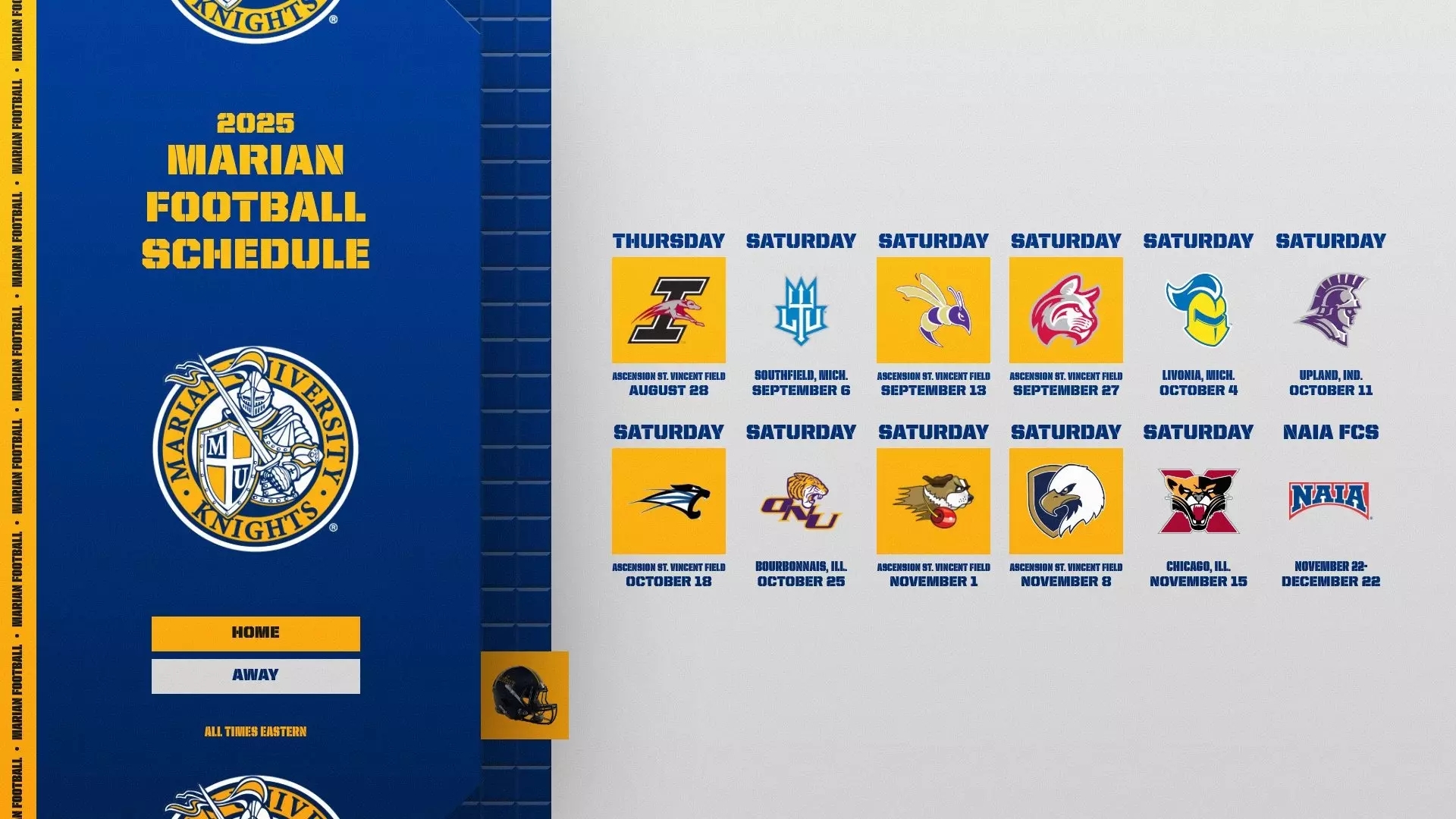 Marian Football Releases 2025 Football Schedule Marian University Ind 