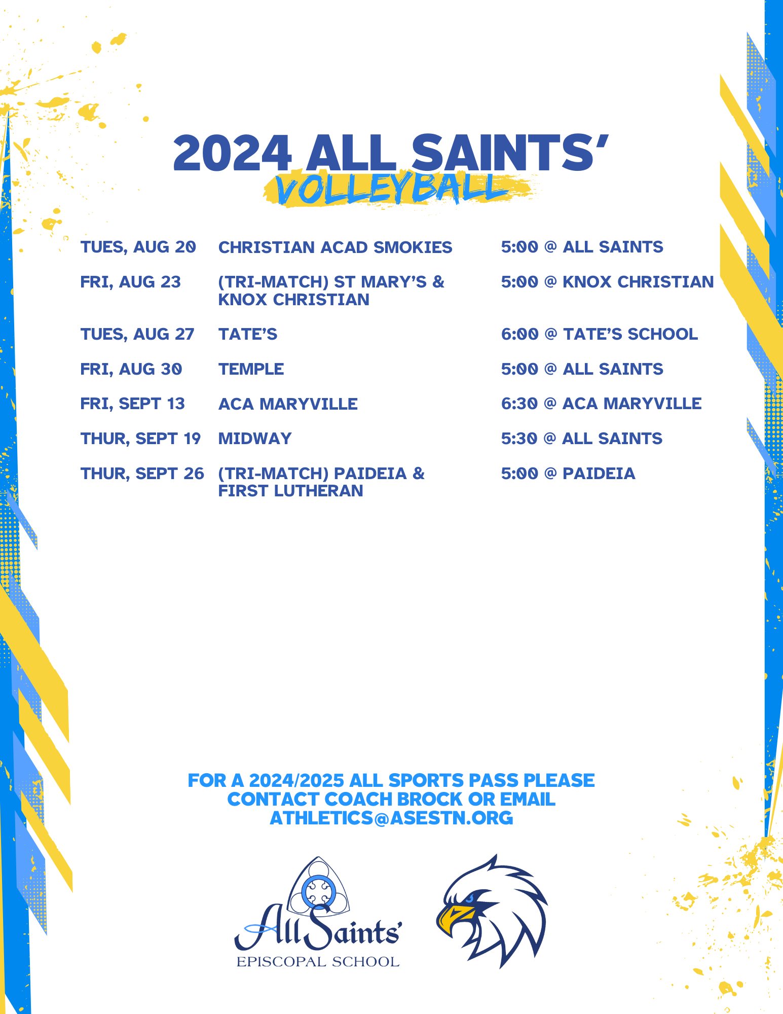Middle School Volleyball All Saints Episcopal School