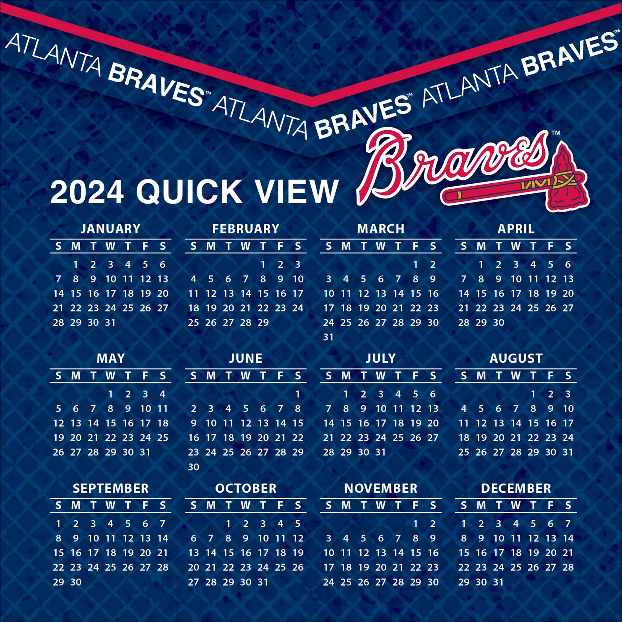 MLB ATLANTA BRAVES 2024 MAGNET SCHEDULE New Ready To Ship EBay Worksheets Library