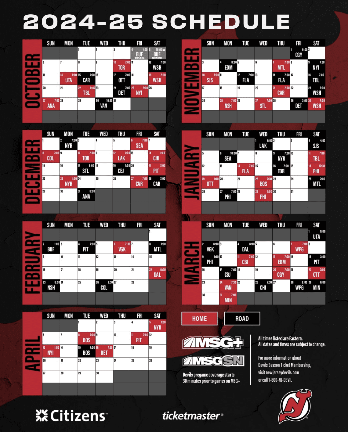New Jersey Devils 2024 25 Schedule Revealed