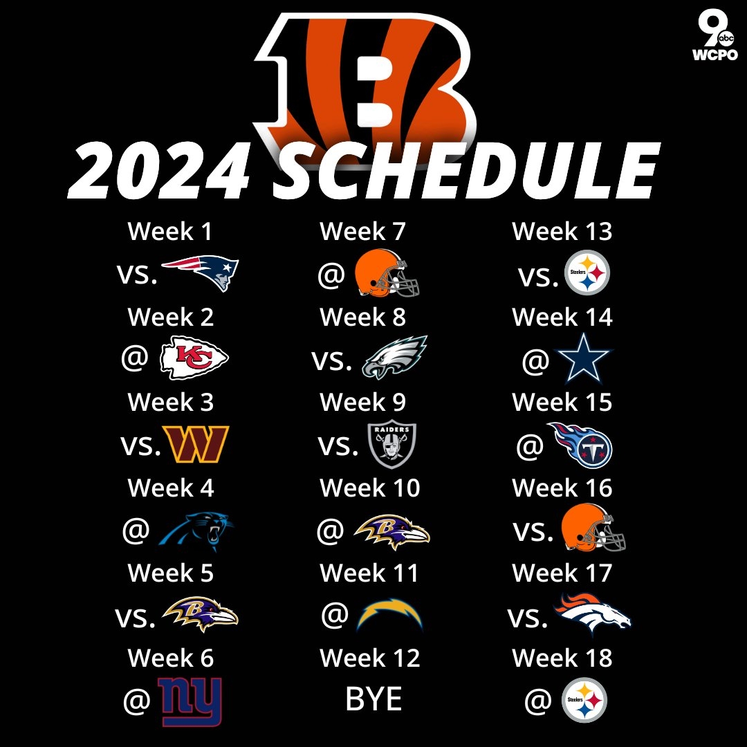 NFL Schedule Release 2020 Cincinnati Bengals Worksheets Library