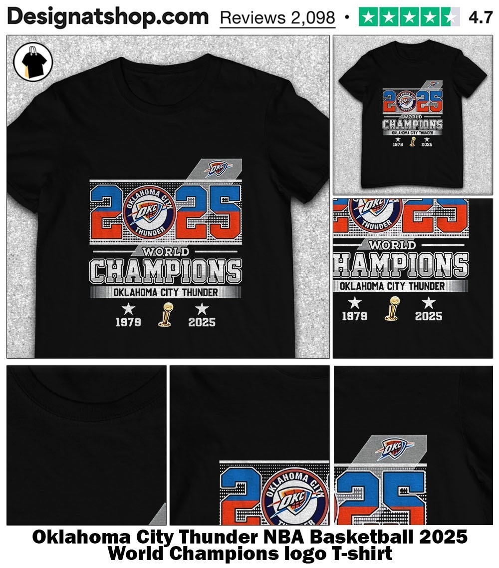 Oklahoma City Thunder NBA Basketball 2025 World Champions Logo Shirt Hoodie Sweater Long Sleeve And Tank Top