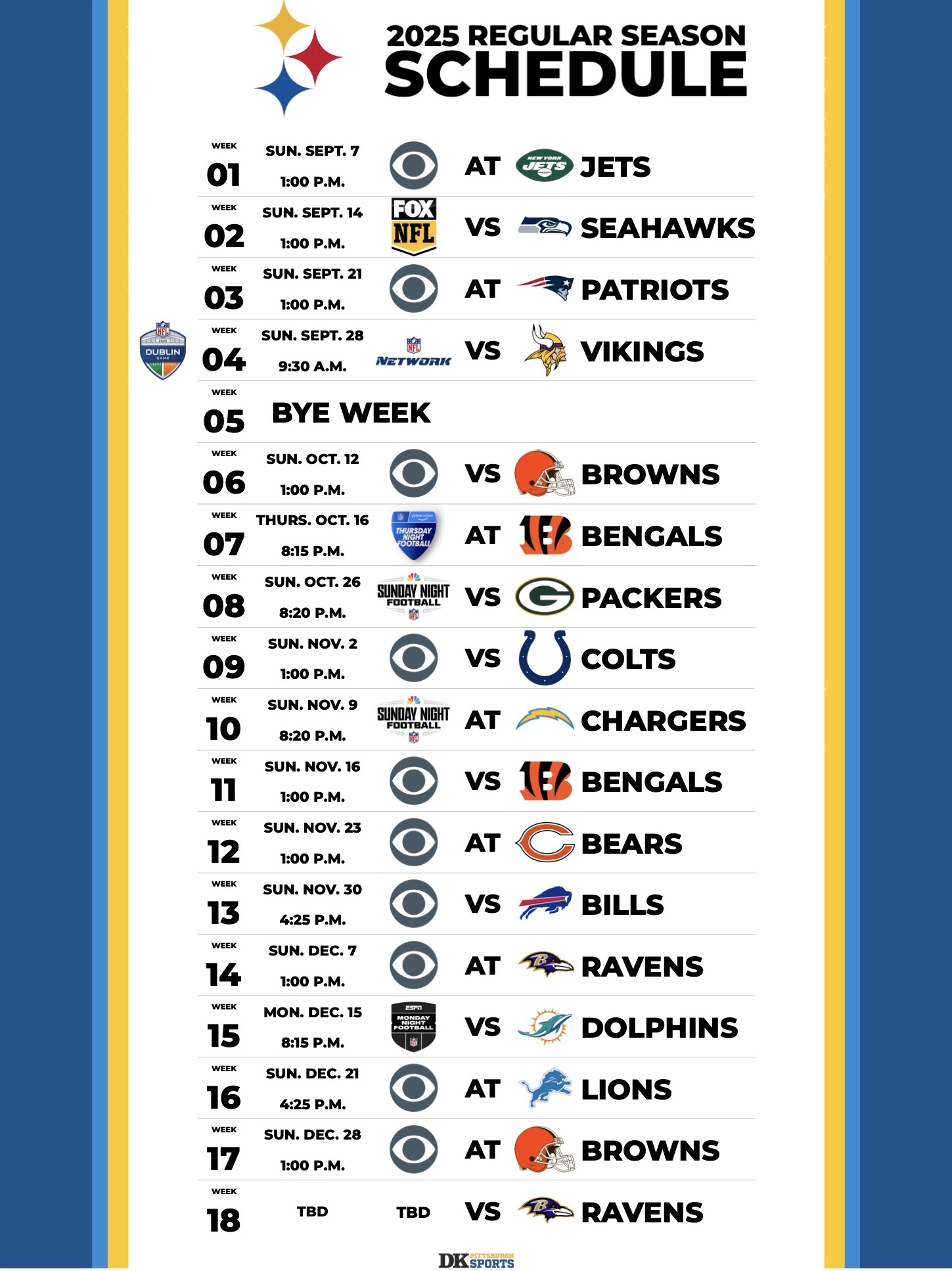 Revenge Tours Kick Off Steelers 2025 Schedule