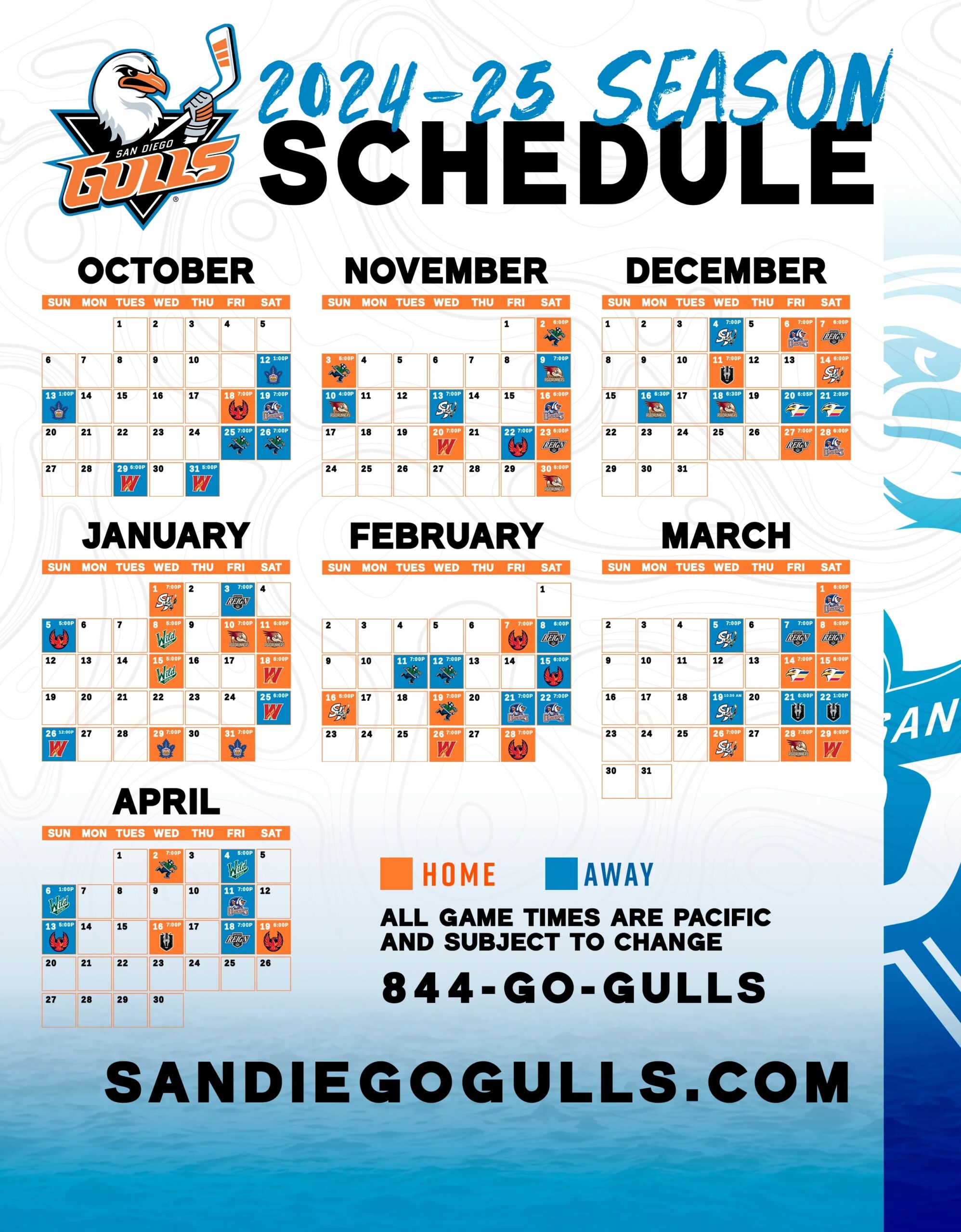 San Diego Gulls Announce 2024 25 AHL Schedule San Diego Gulls