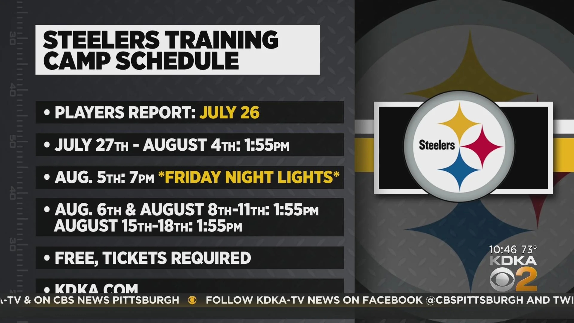 Steelers Unveil 2022 Training Camp Schedule CBS Pittsburgh
