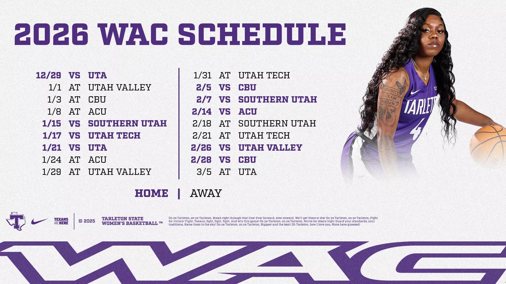 Tarleton State Women s Basketball s WAC Schedule Revealed For 2025 26 Tarleton State University Athletics