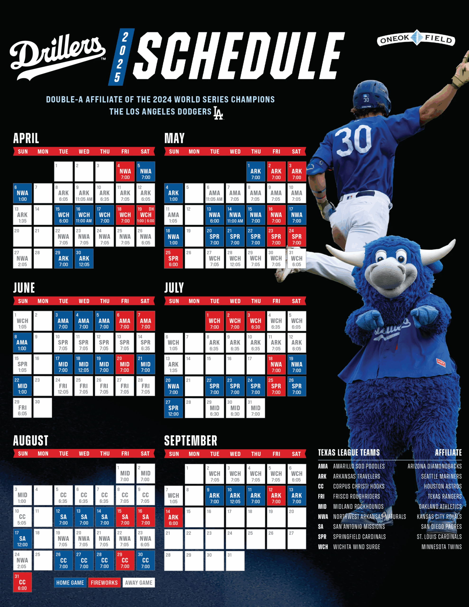 Tulsa Drillers Season Schedule Drillers