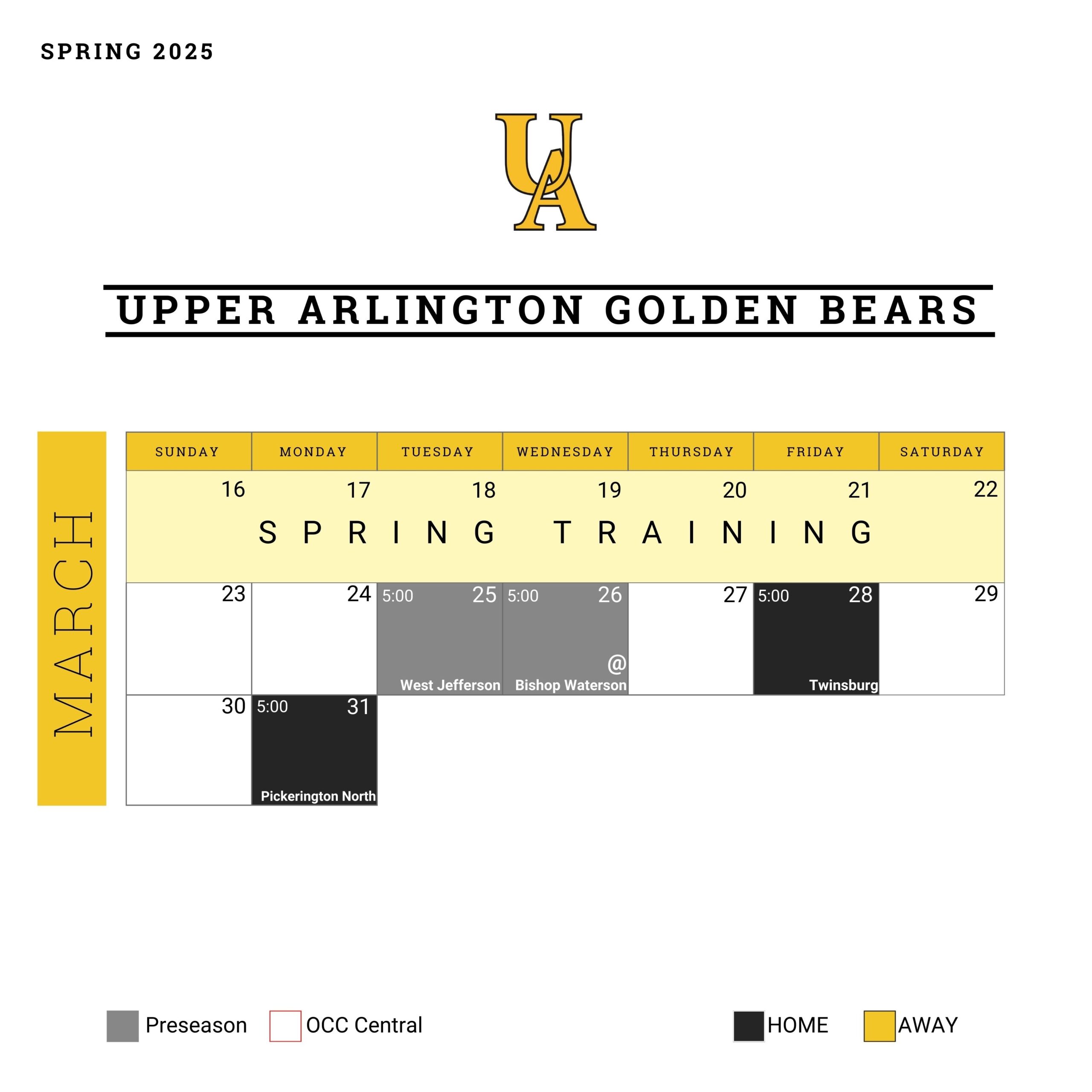 Upper Arlington High School Baseball