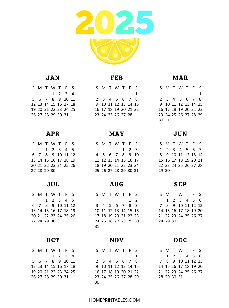 Printable Schedules 2025